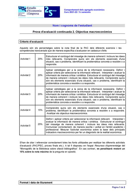 CAE PAC2 2021 1 solució pac 2 Comportament dels agregats econòmics