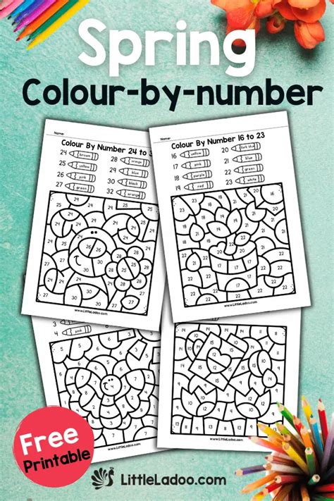 Spring Colour By Number Free Printable