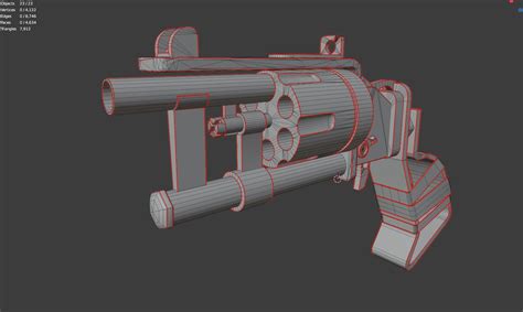 3d Model Post Apocalyptic Revolver Vr Ar Low Poly Cgtrader