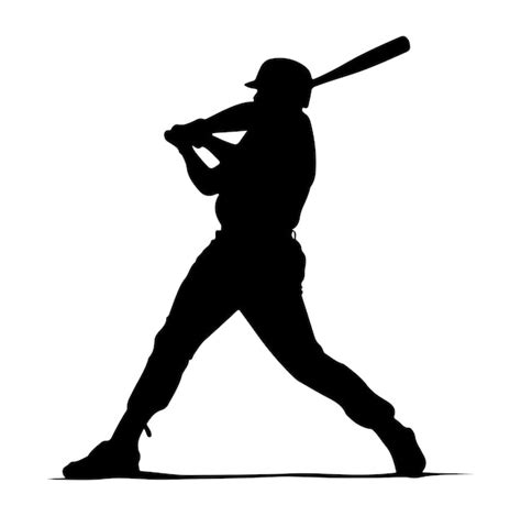 Premium Vector Baseball Players Silhouettes Vector Illustration