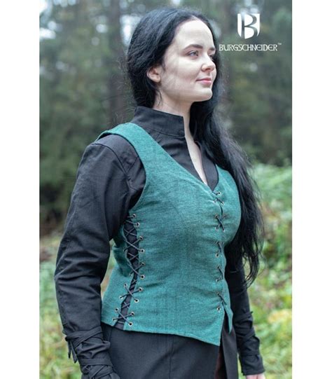 Medieval Peasant Vest Marian Green Color ⚔️ Medieval Shop