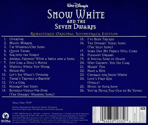 Filmic Light - Snow White Archive: 2001/2006 UK 'Snow White' Soundtrack CD