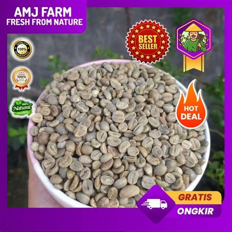 Jual 1 Kg GRADE 1 Arabica Gunung Kawi NATURAL Biji Kopi Mentah Green