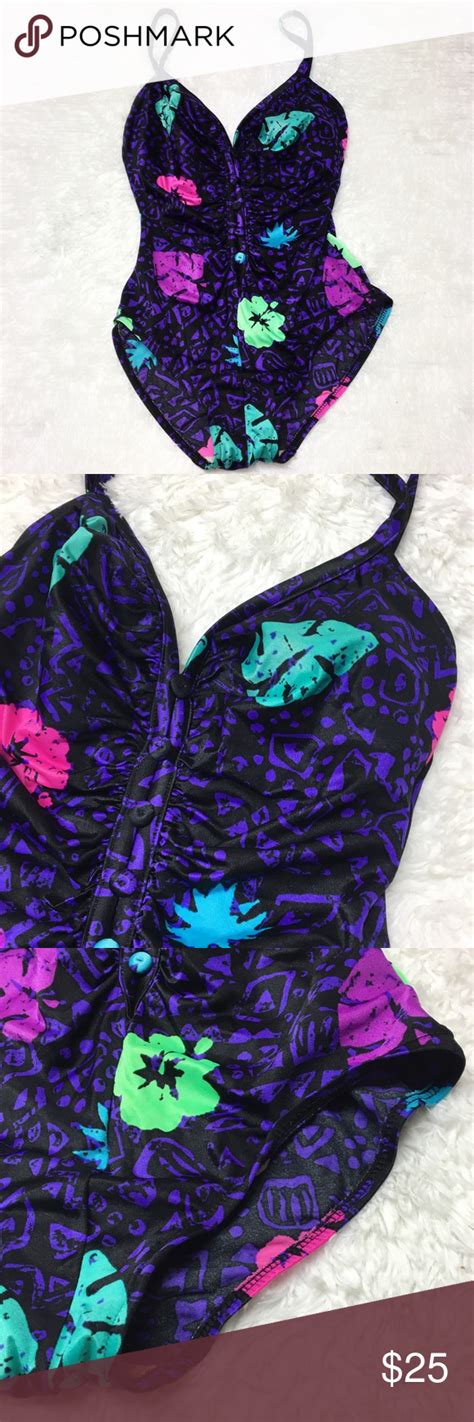 Vintage 80s Robby Len One Piece Swim Suit 5i One Piece Swim