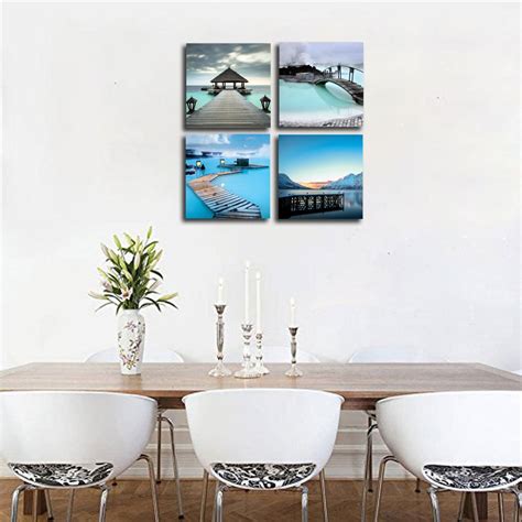 Beach Ocean Bathroom Decor Ocean Collage Metal Wall Art Metal Wall