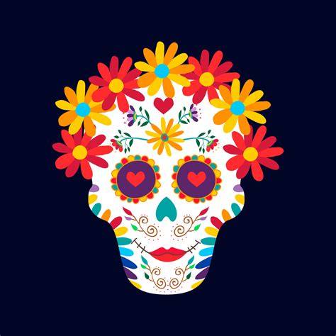 Mexican Day of the Dead skull & flowers | Flourish Trading