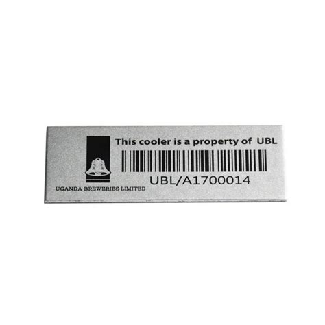 Custom Metal Logo Sticker Aluminum Asset Tag Label Barcode Serial