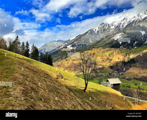 Frühling Landschaft Zwischen Bad Hofgastein Und Bad Gastein Städte