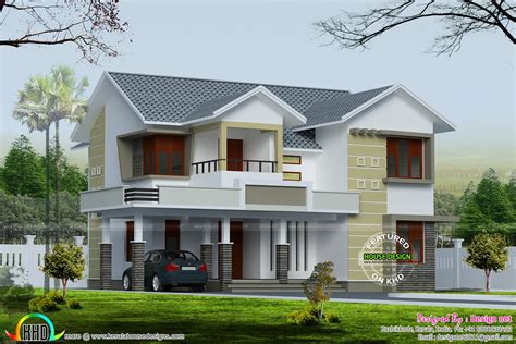 Bedroom Sq Ft Sloping Roof House Kerala Home Design And Floor