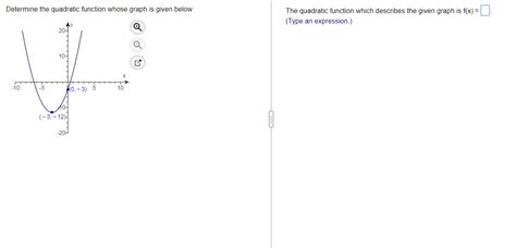 Solved Determine The Quadratic Function Whose Graph Is Given