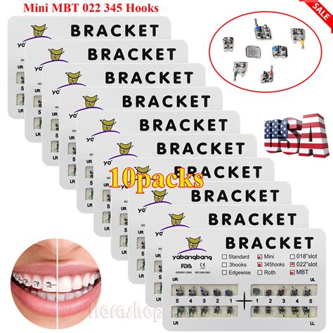 Packs Dental Orthodontic Brackets Braces Mini Roth Slot Hook