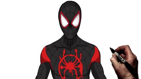 How To Draw Miles Morales Spiderverse Suit Step By Step Spiderman