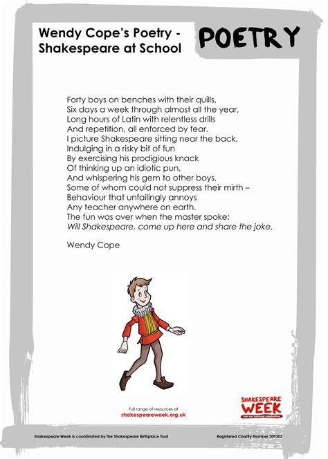 Shakespeare at School written and read by Wendy Cope