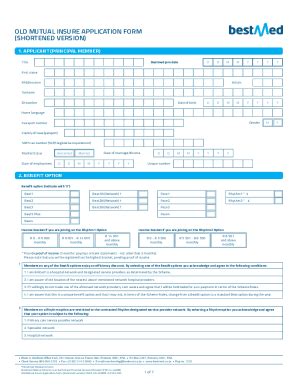 Fillable Online Old Mutual Insure Application Form Shortened Version