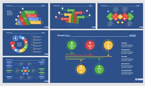 Free Vector | Six finance slide templates set