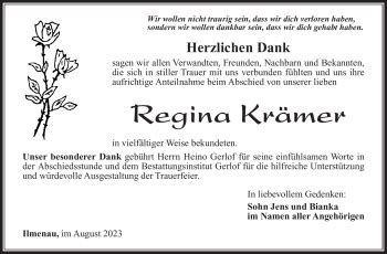 Traueranzeigen von Regina Krämer franken gedenkt de