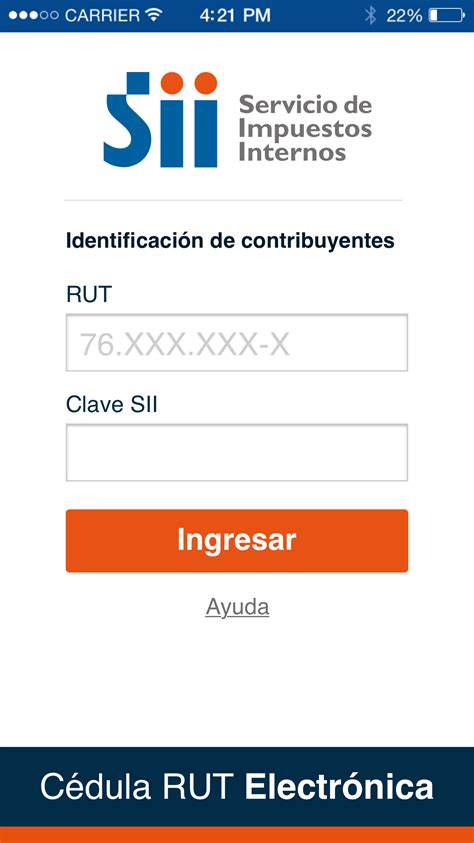 APP e-Rut - Servicio de Impuestos Internos (SII)