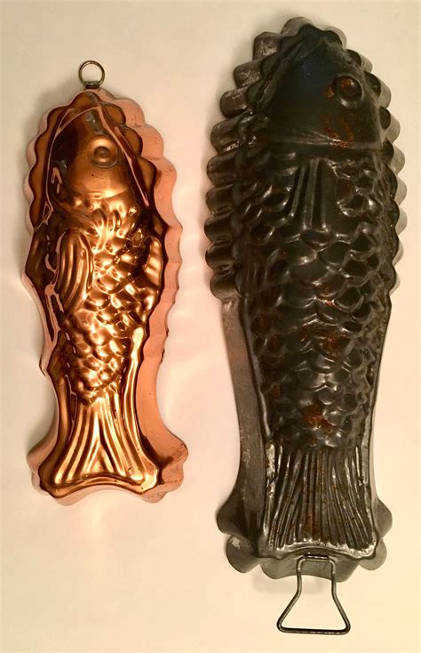 Vintage Fish Molds Tin Lined Copper Fish Mold By Tagus And Etsy