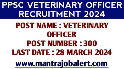 PPSC Veterinary Officer Recruitment 2024 Notification Out Apply Now