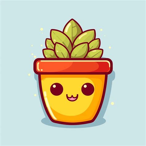 Premium Vector Cute Cactus In Pot Flat Cartoon Style