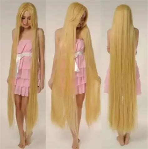 Tangled Rapunze Super 150CM Long Wig Straight Blonde Cosplay Wig Full Hair Wig Long Hair
