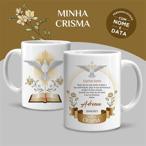 Caneca Crisma Personalizada Nome E Data Cer Mica Ml Elo