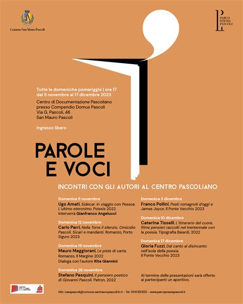 PAROLE E VOCI Parco Della Poesia Pascoli