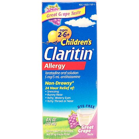 Claritin Childrens Allergy Relief Loratadine Oral Solution 5 4fl Oz