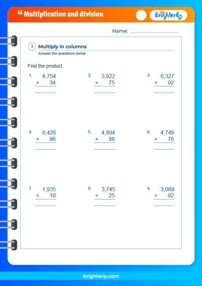 Free Printable Multiplication And Division Worksheets Pdf Brighterly