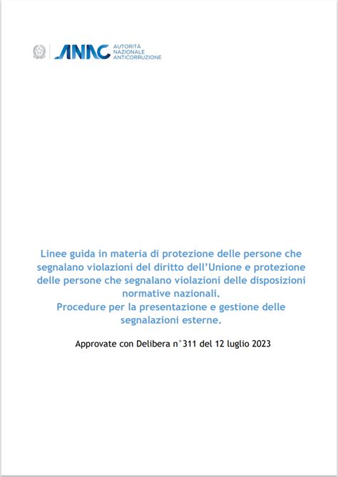 Linee Guida Anac 2023 Whistleblowing Certifico Srl