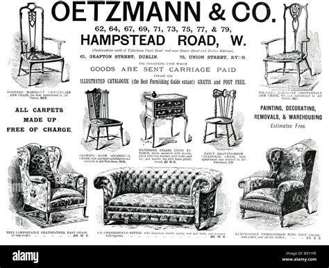 1897 Victorian Advertisement For Oetzmann Furniture Hampstead Road