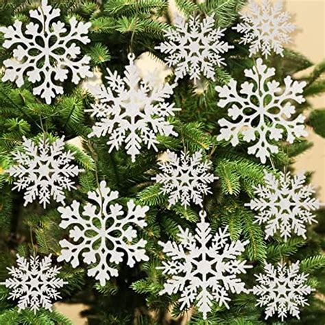 CHRORINE 80 PCS Acrylic Christmas Decoration Acrylic Icicles Snowflake