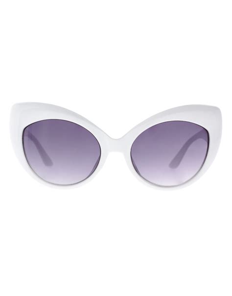 Lyst Asos Collection Oversized White Cat Eye Sunglasses In Purple