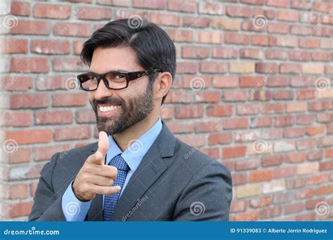 Cheesy Businessman Pointing At You Stock Image Image Of Expression