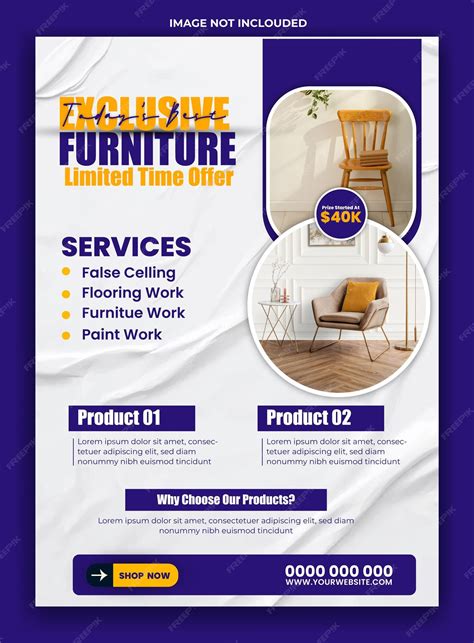 Premium Vector Furniture Sale Promotion Flyer Template Design