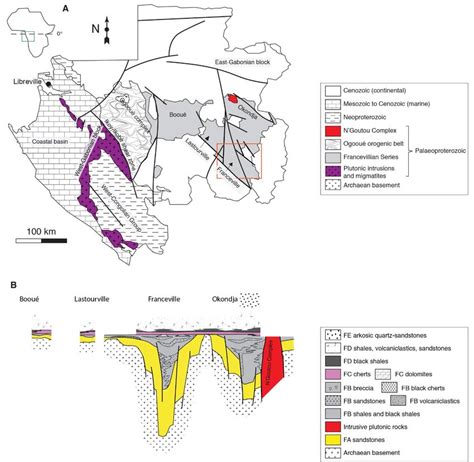 Simplified Geological Map Of Gabon And Cross Section Across The Four