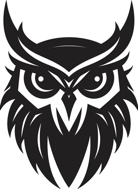 Owl Family Emblematic Design Moonlit Owl Portrait 33071011 Vector Art ...