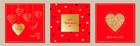 Happy Valentine's Day. Set of greeting cards. 20000582 Vector Art at ...