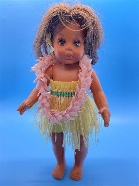 Vintage Hawaiian Hula Girl Doll Plastic 8” Hong Kong Ebay