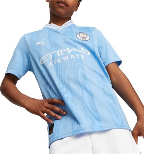 Puma Mcfc Home Jersey Replica Jr Kinder Sportshirt Lichtblauw Wit