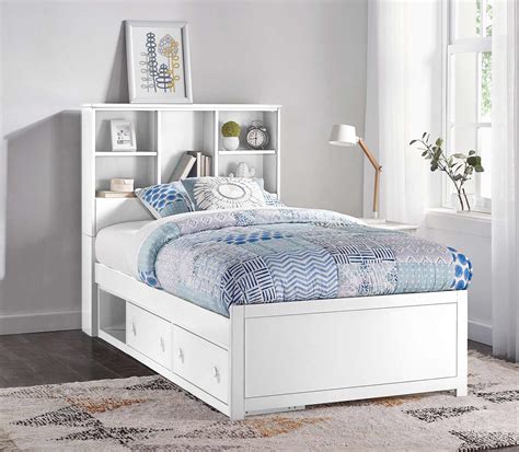 Hillsdale Caspian Twin Bookcase Bed with Storage Unit - White 2179BTS ...