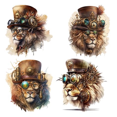 Steampunk Lions Xl Ephemera Pack Simplystateddesign