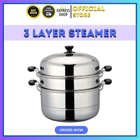 3 LAYERS STEAMER FOR PUTO 3 LAYER SIOMAI STEAMER STAINLESS STEEL