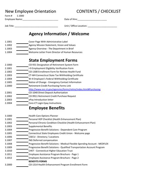 New Employee Orientation Template Word