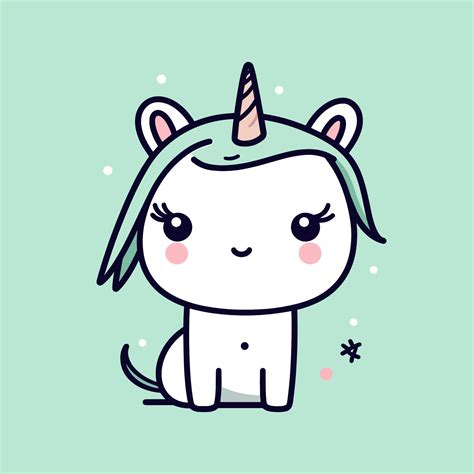 cute and colorful kawaii unicorn illustration perfect for any fun and whimsical design project