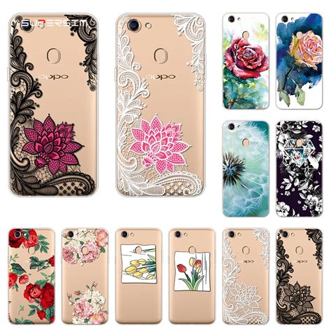 Flowers For OPPO F5 Case Luxury Silicone Clear Back Phone Cases