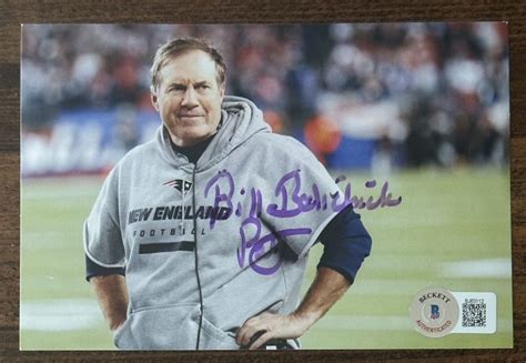 COACH BILL BELICHICK SIGNED 4x6 PHOTOGRAPH PICTURE AUTOGRAPH BECKETT ...