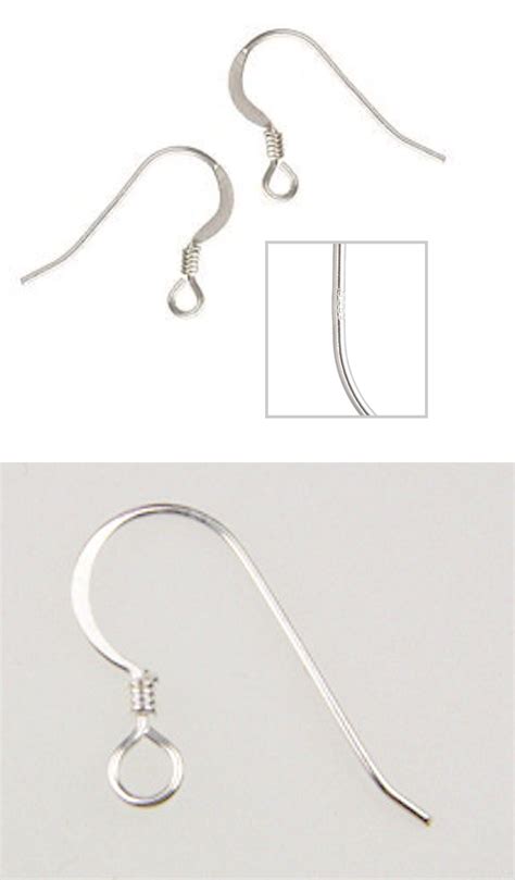 925 Sterling Silver Flat Coil Fishhook Ear Wire Earring Findings 50pcs