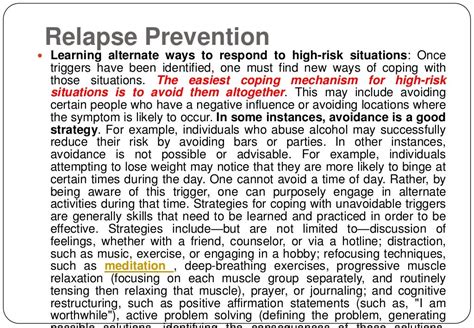 Relapse Prevention And Early Intervention Strategies