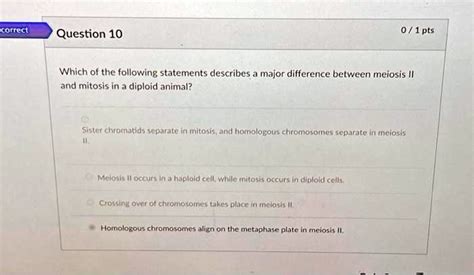 Solved Correct Question 10 01pts Which Of The Following Statements Describes A Major